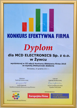 LAUREATE OF COMPETITION “EFFECTIVE COMPANY 2010” 3RD EDITION